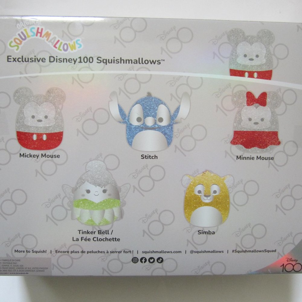 Disney 100 Exclusive Mickey Minnie Stitch Tinker Bell Simba Squishmallows - Picture 3 of 6